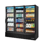 True FLM-81~TSL01 - Merchandiser, three-section, (3) glass swing doors, powder coated exterior